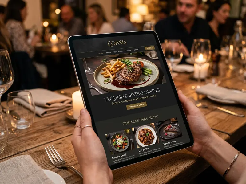 Restaurant website concept for Bistro 84