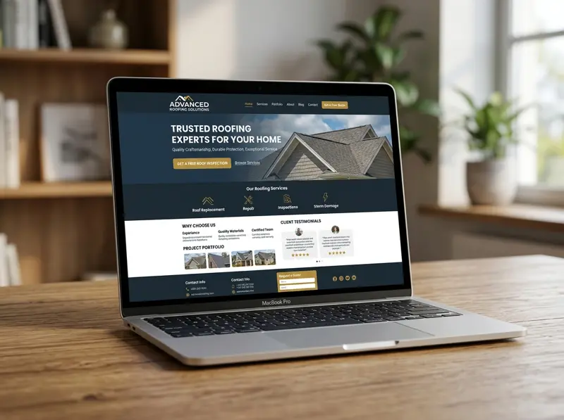 Roofing company website concept for Apex Roofing